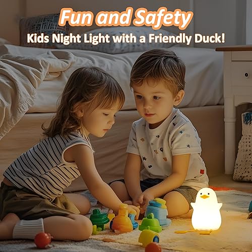 Miniatura 6 de Luz nocturna de pato para niños, bonitos regalos de patos Benson, suave al tacto, de silicona, lámpara de noche para guardería, regalos de ganso,