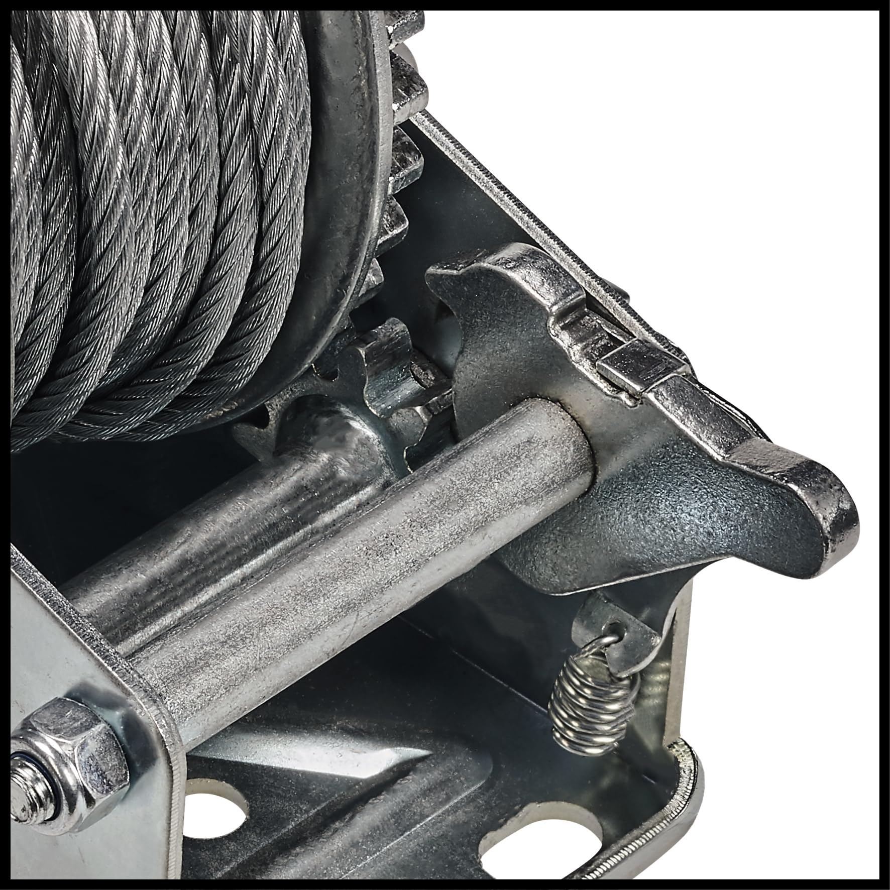 Einhell Cabestrante de cable manual TC-WI 800 (fuerza portante máx. 800 kg, cable de alambre de 20 metros, bloqueo de retorno, agarre antideslizante incl. gancho de seguridad y lengüeta de seguridad)