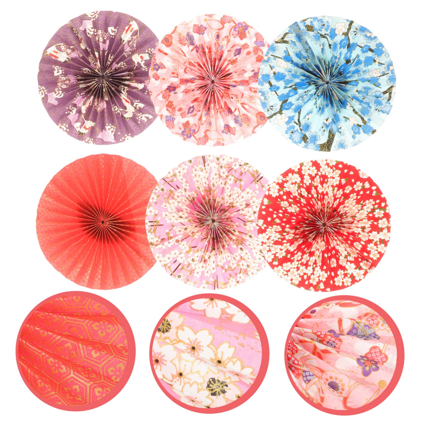 TOPBATHY 30 STK Fächerblume aus japanischem Papier Rotes rotes Partyzubehör Klebeband doppelseitig Double Sided Tape Dekoration Hochzeitsdeko Hochzeitspapier-Fans Papierfans basteln