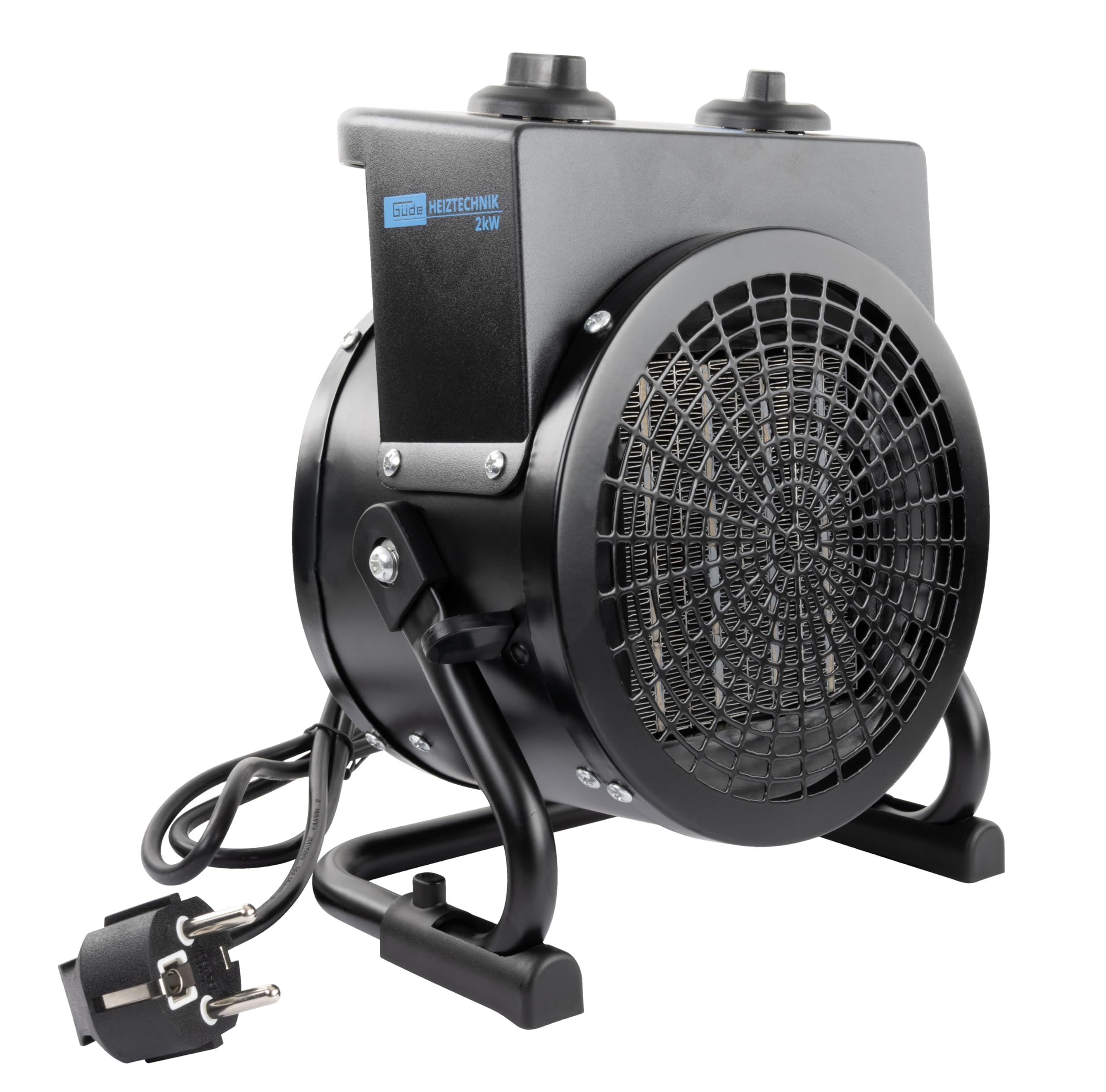 Güde 85178 - Calefactor cerámico GH 2000 K (2000 W, 2 niveles de calor 1000/2000 W, 45 m³ de capacidad máxima de calefacción, elemento calefactor de cerámica PTC, termostato continuo, protección