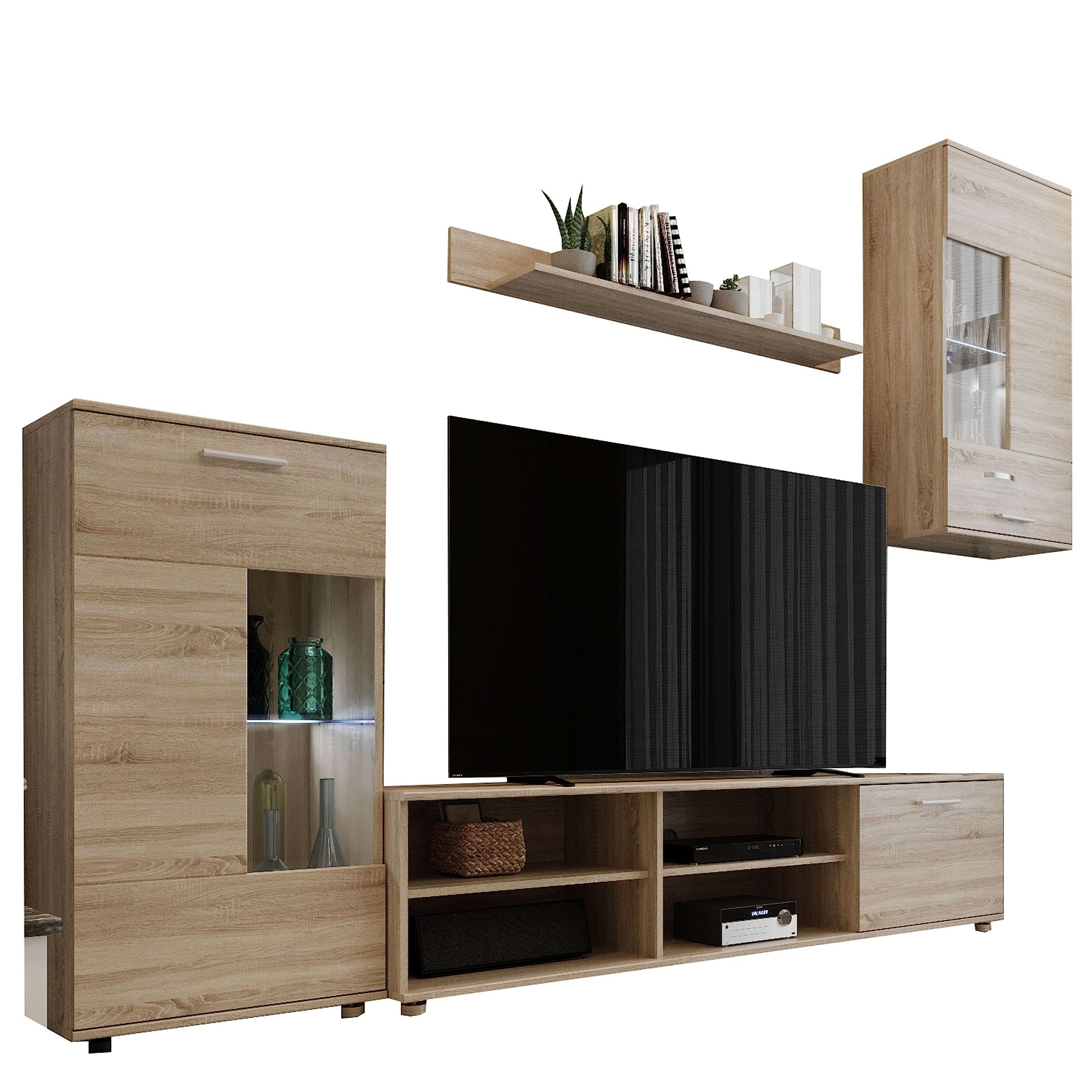 Mueble De Salón En Color Roble Sonoma 230x38,3 cm Moderno