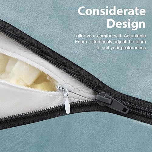 Miniatura 5 de Almohada de lectura con brazos para adulto, almohada de espalda para cama sentada, almohada de respaldo de espuma viscoelástica triturada con