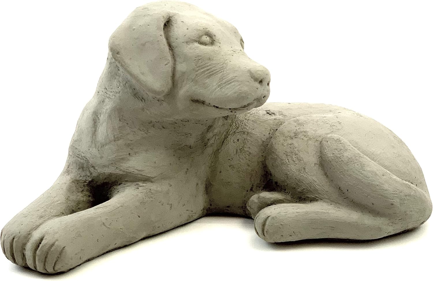 Labrador Retriever Statue: Solid Durable Stone Statue w/Vintage Texture. Perfect Home Design & Sealed for Outdoors. Handcrafted USA. (Antique/Gray)