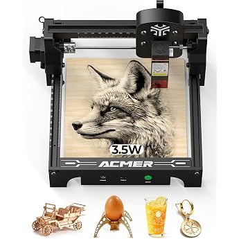 ACMER T1 3.5W Laser Engraving Machine Portable Mini Laser Cutter for Wood
