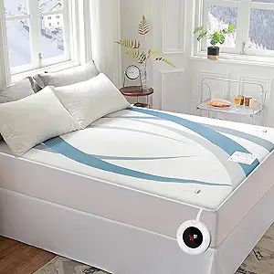 Gotcozy Heated Mattress Pad Twin Size - Electric Mattress Pad Fit up to 15‘’ with 10 Heat Setting & 10 Hour Auto Off ETL Certified Machine Washable(Blue)