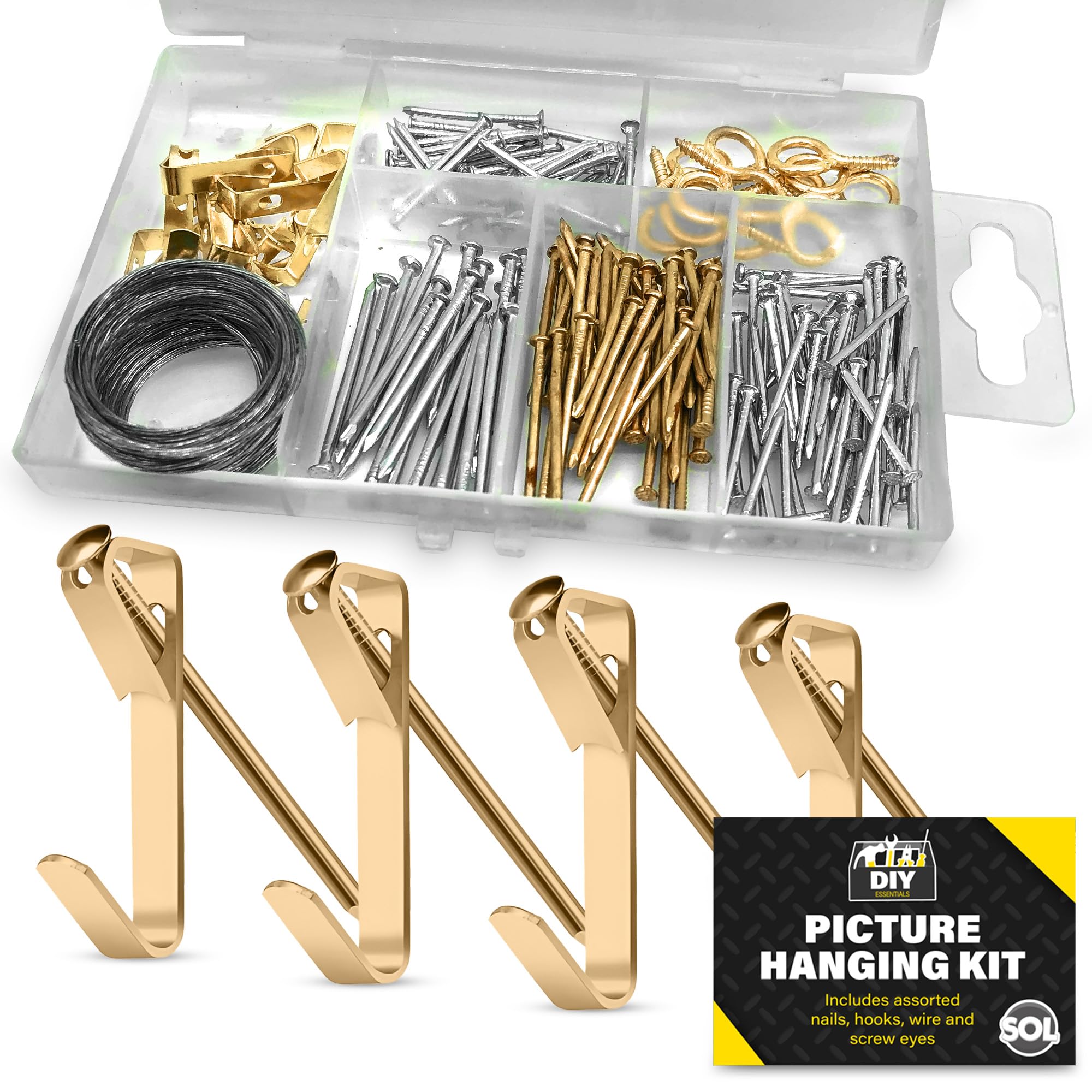 Picture Hanging Kit - 16 Pairs No Damage Strips With Leveler For Frames & Photos