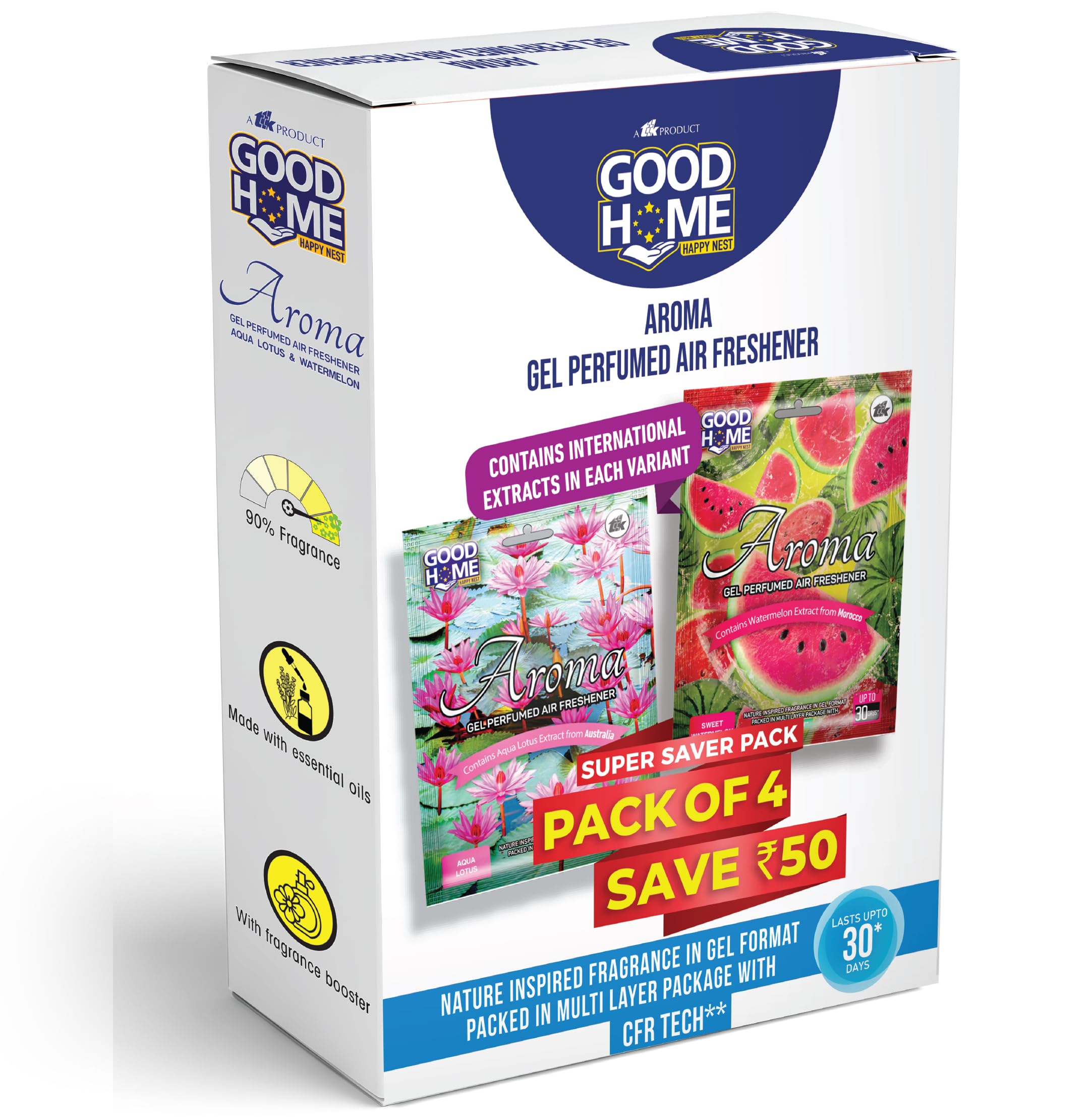 Good Home Aromo Gel Perfumed Air Freshener Bathroom Air Freshener 10gx4,|Internationally Loved Fragrances |Lasts up to 30 days | Germ Protection for Bathroom, Toilet, Home & Office-image-46