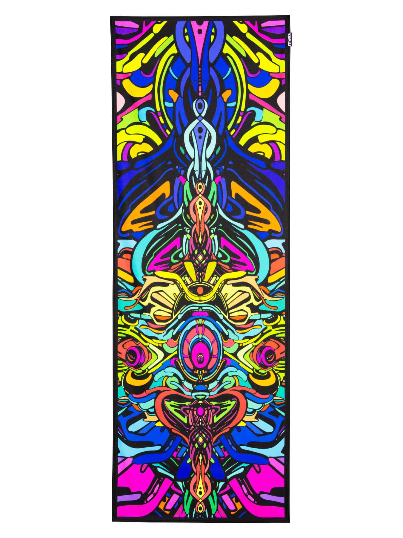 Schwarzlicht Stoffposter Neon Dragon Tempel, 0,50x1,45m