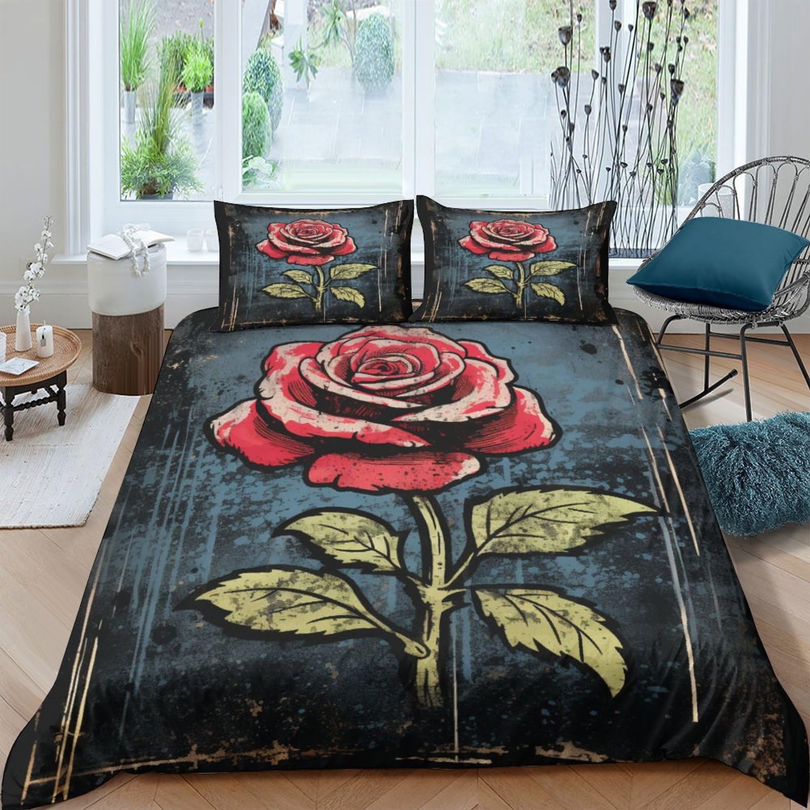 Parure de lit roses anciennes avec housse de couette imprimé 3D de qualité