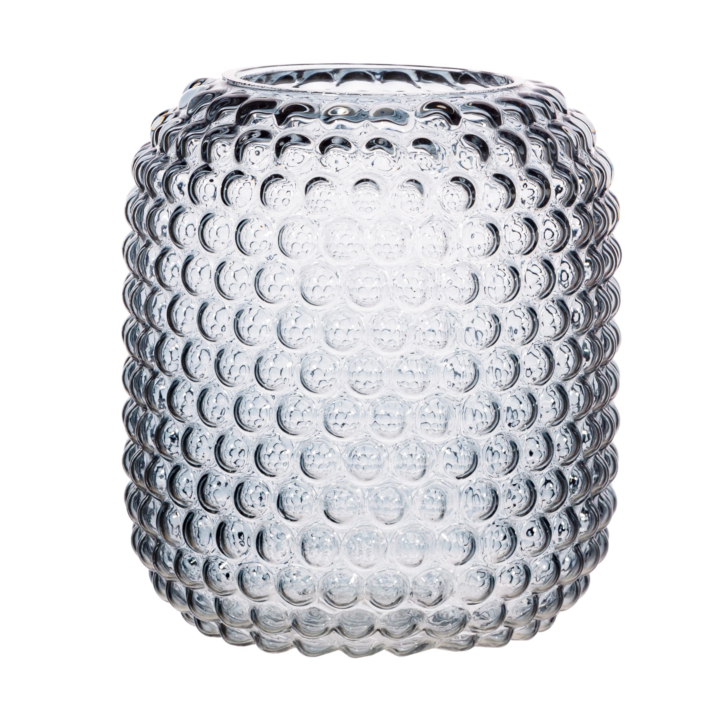 Grey Bobble Vase Glass 20cm Tall x 16cm Diameter