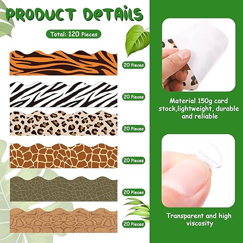 Miniatura 3 de Containlol Bordes de tablón de anuncios de Navidad, invierno y otoño, 118 pies, borde troquelado de arco iris, bordes festoneados para el aula, para