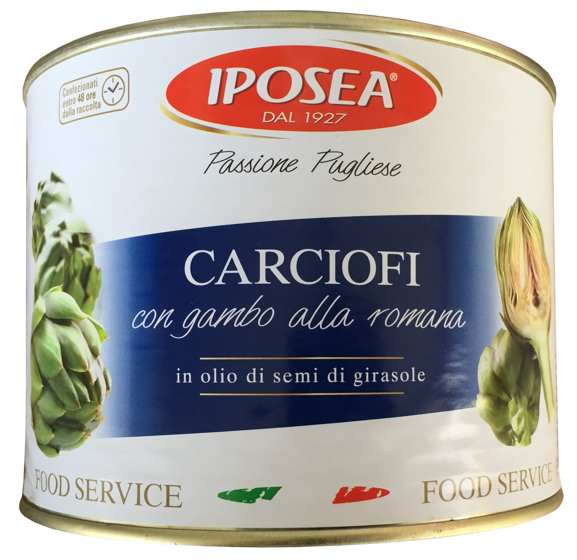 Artischocken mit Stielen in Sonnenblumenöl eingelegt IPOSEA 1900g, ATG 1100g - Carciofi con Gambo alla Romana