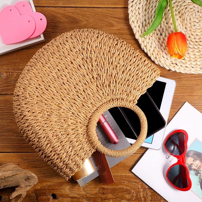 Frienda Bolso Tote de Paja Hecho a Mano para Mujer miniatura 3