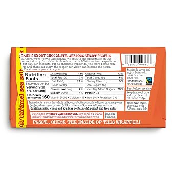 Tonys Chocolonely 32% Milk Chocolate Caramel Sea Salt Bars - Caramel Sea Salt Chocolate, Belgium Chocolate, No Artificial Flavoring, Fairtrade & B Corp Certified - 6.35 Oz, 15 Bars
