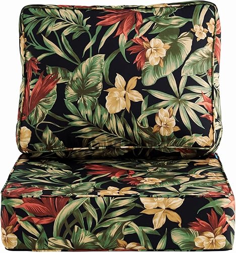 Miniatura 2 de ARTPLAN Cojines de patio profundos de 24 x 24 pulgadas para muebles de exterior, extra 6 pulgadas de grosor, respaldo de 18 x 24 pulgadas,