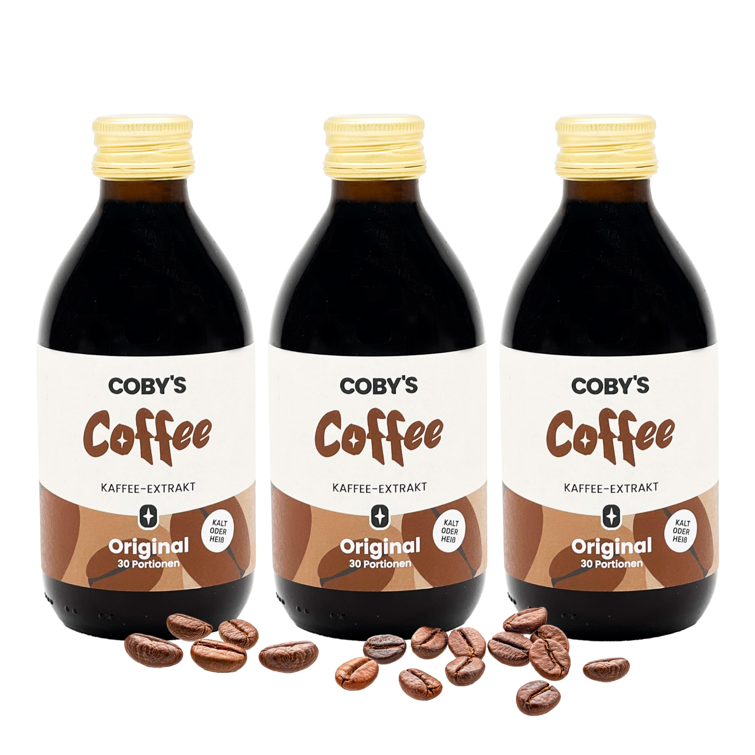 COBY'S Premium Kaffeekonzentrat 3er Bundle – (3x Original) für Eiskaffee, Cold Brew, Cappuccino, Latte Macchiato & Iced Latte, in Sekunden zubereitet, 100% Arabica-Kaffee, 3 Flaschen = 90 Portionen