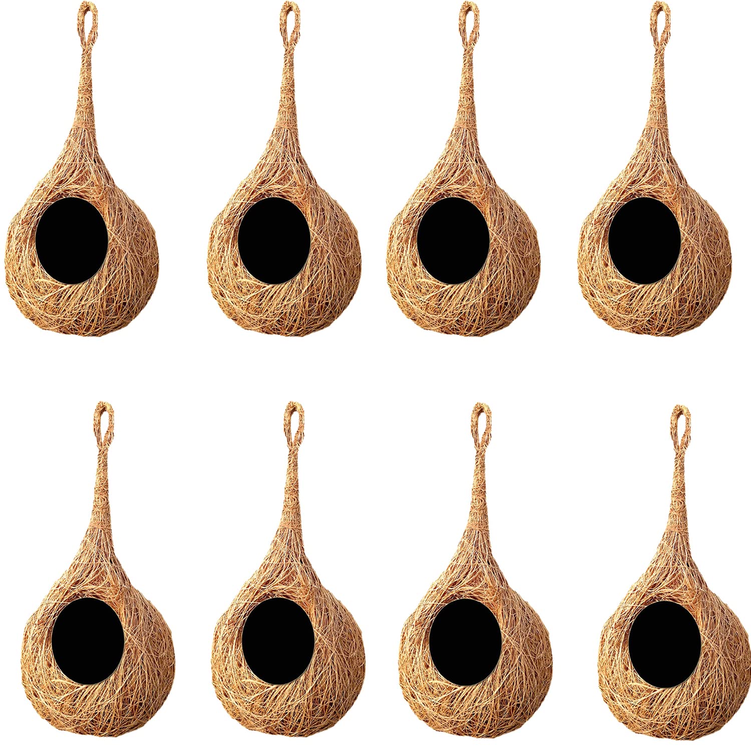 LIVEONCE Coir NEST for Birds Color -Natural Size H-25 CM,W -15 CM,Pack of 8