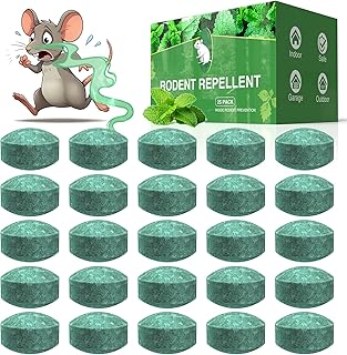 Pest Rodent Repellent, 25 Pack Peppermint Oil Mouse Traps Balls for Rat Mice, Ant, Roach, Spider, Squirrel, Insect Control Mouse Deterrent for Indoor Outdoor Use, for Garden & Home, Family & Pet Safe