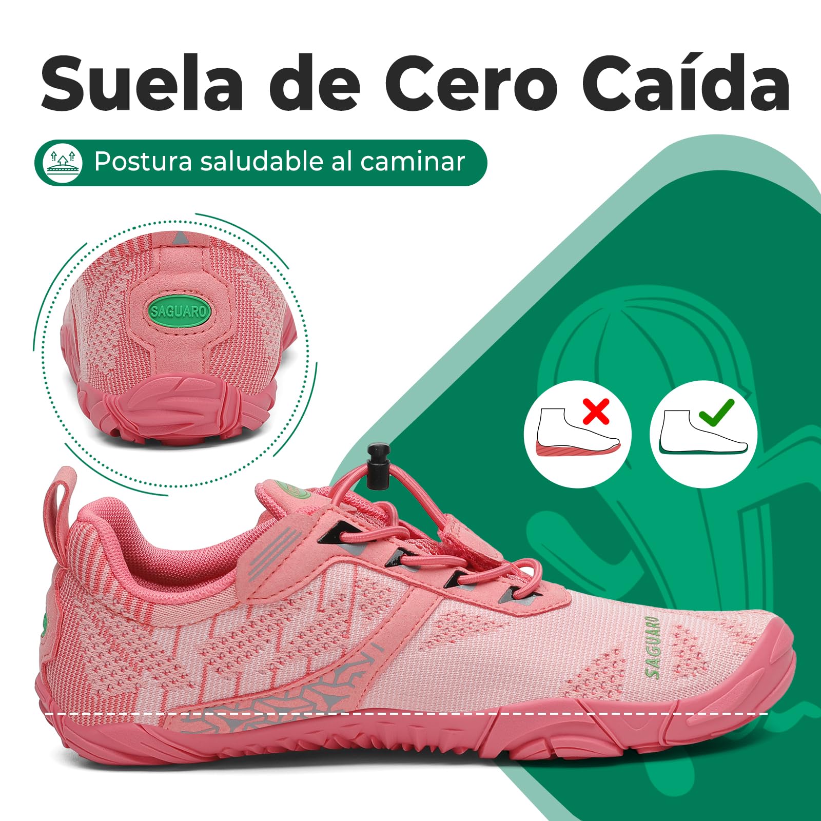 SAGUARO Punto Barefoot Zapatillas Minimalistas Hombre Mujer Gr.36-48