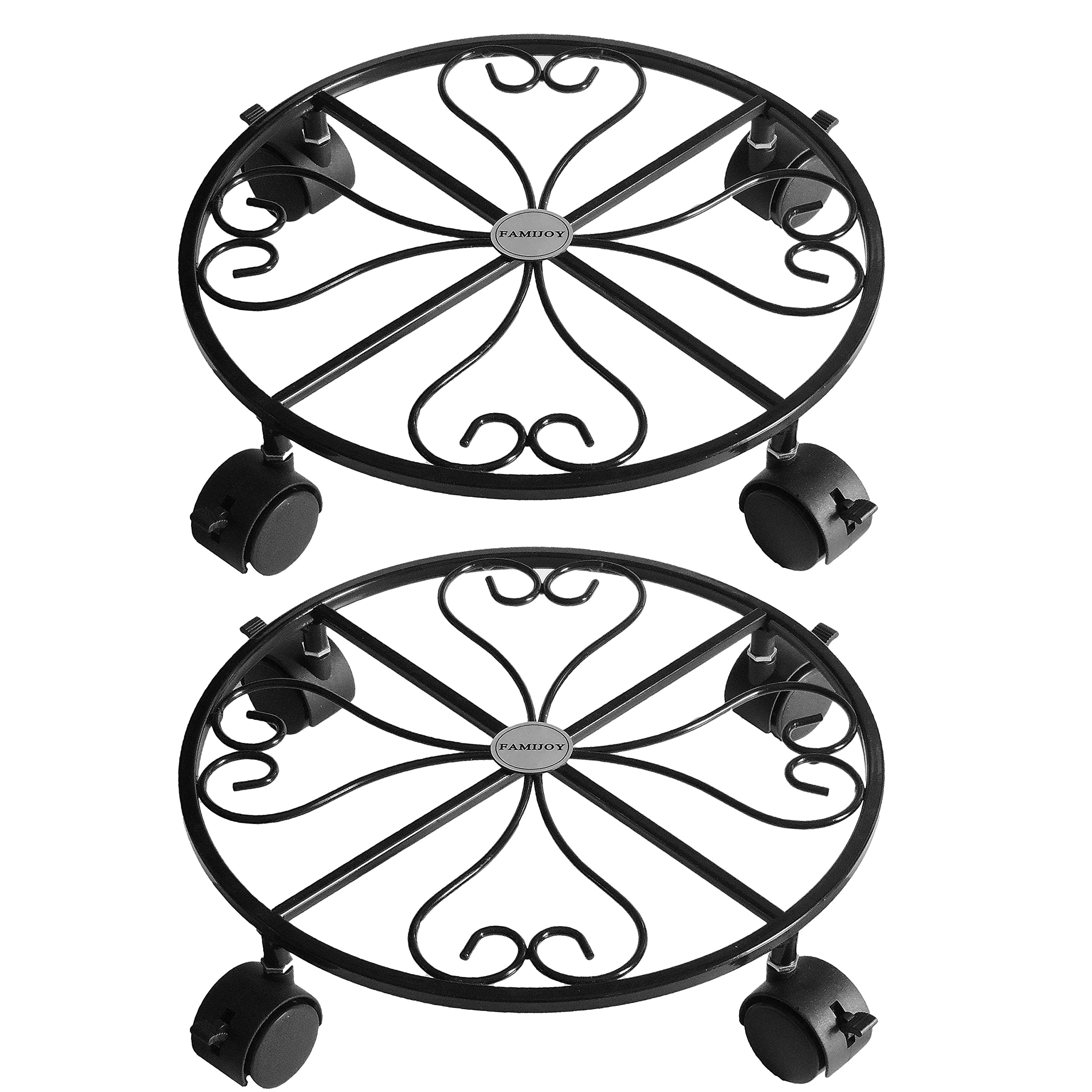 Buy FAMIJOY 2 Pack Metal Plant Caddy, 12 Inch Plant Stand Round Plant