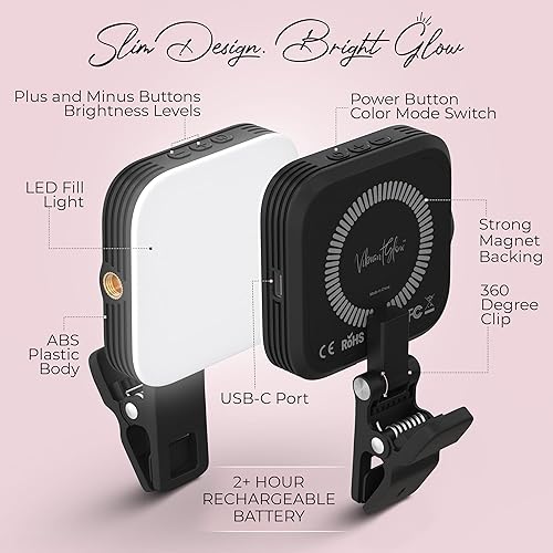 Miniatura 4 de Accesorio de luz LED magnética para teléfono para selfie y fotografía, luz LED versátil para teléfono, tabletas, computadoras portátiles, cámaras,