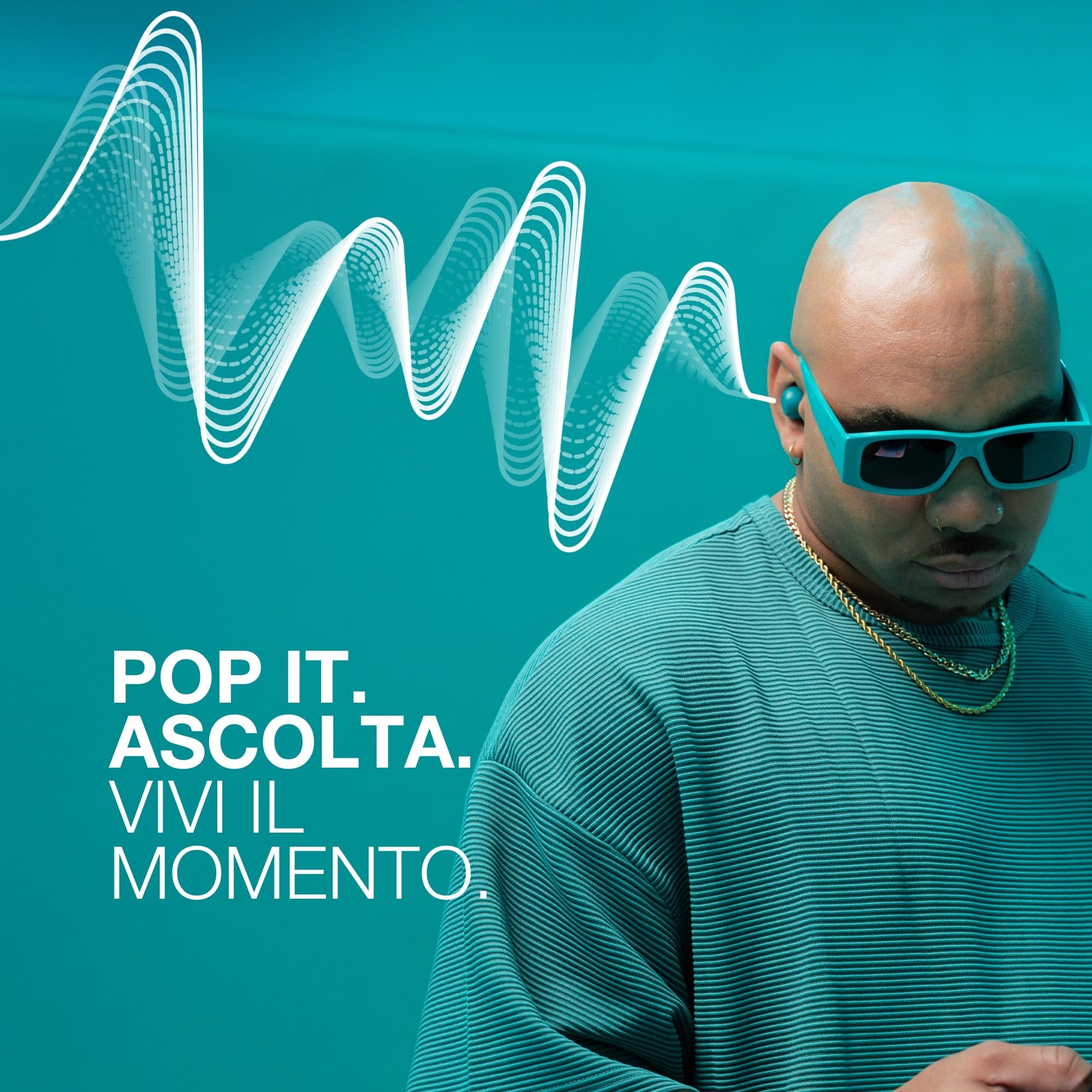 JLab Go Pop ANC Auricolari Bluetooth ANC, Bianco | 24+ h di autonomia, IP55 resistenti al sudore, microfono, chiamate chiare e connessione multipoint