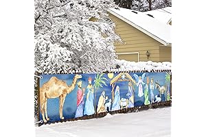 Large Manger Scene Religious Christmas Banner, Holy Nativity Christmas Yard Sign