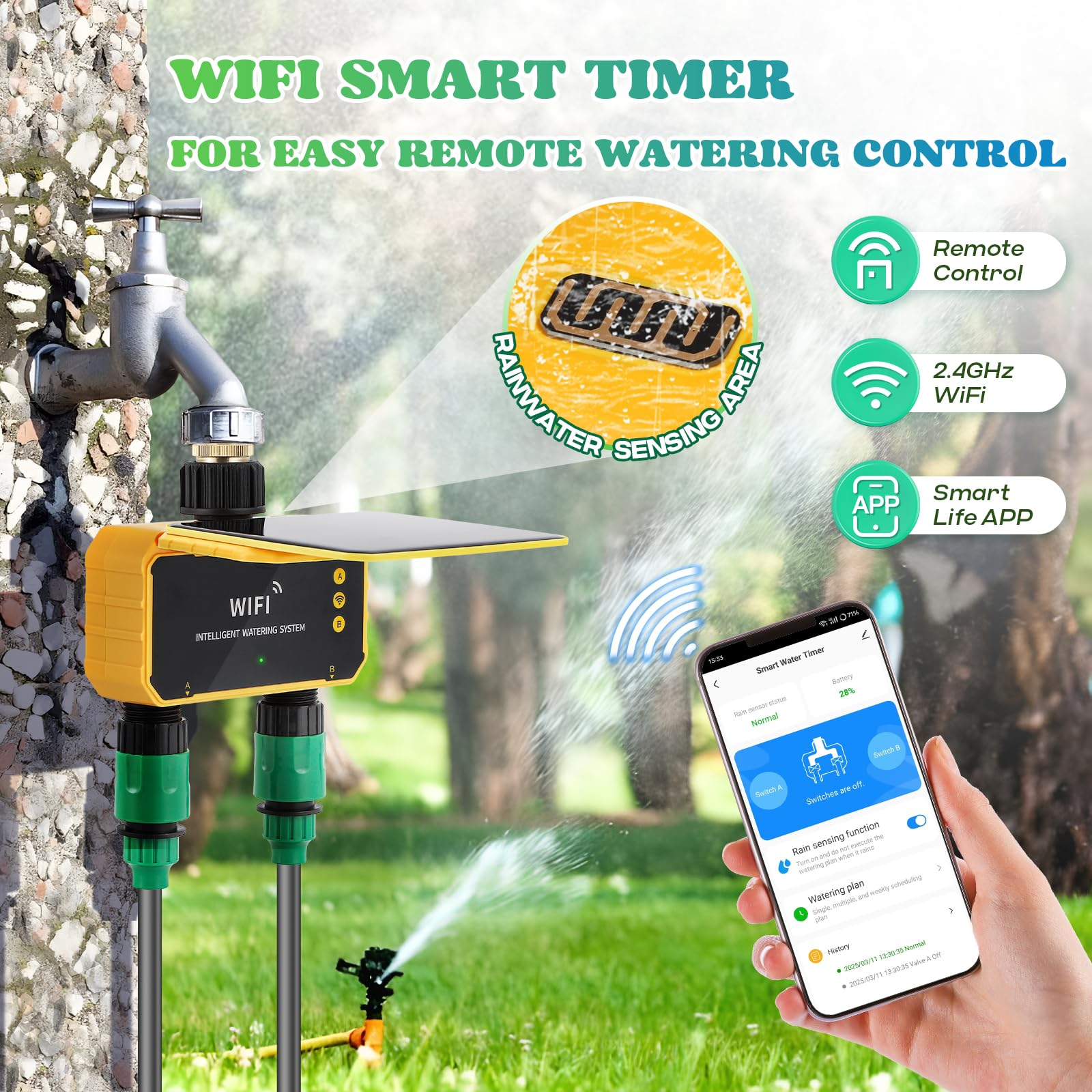 Snapklik.com : Moongiantgo Smart Solar WiFi Timer Kit, App Control ...