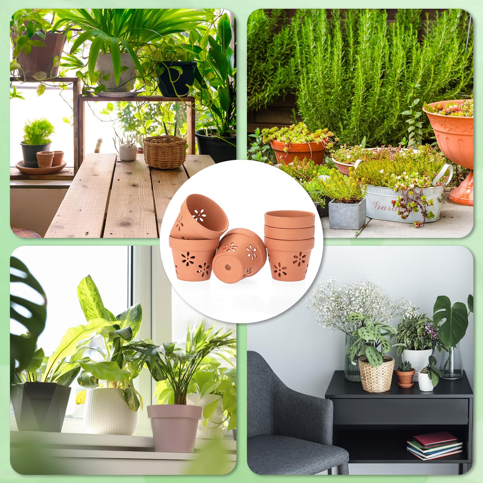 Vensovo Pots à Orchidée De 14 Cm Avec Trous Et Soucoupes