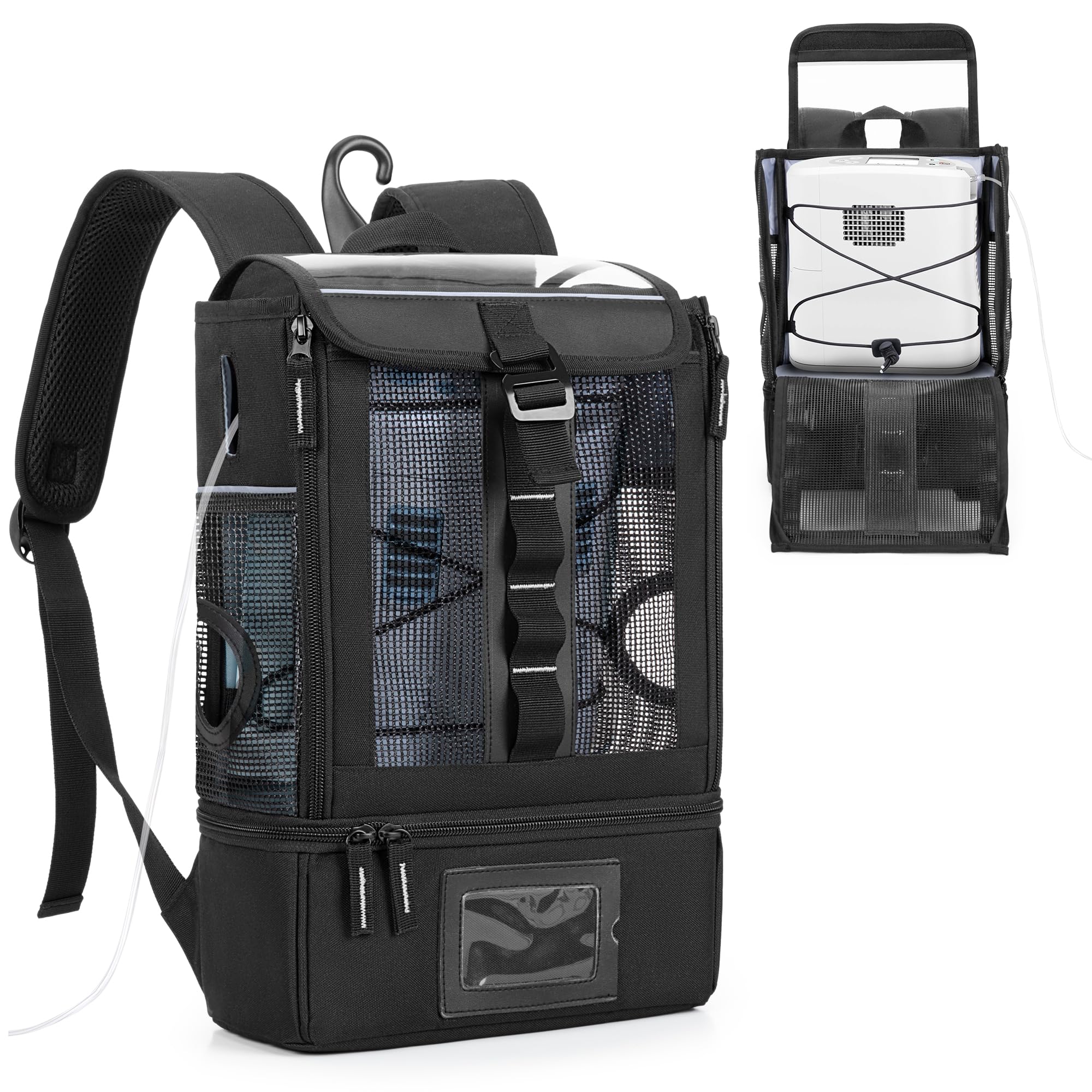 Trunab Sac à Dos pour Concentrateur d'Oxygène Portable, Sac de Transport compatible avec Inogen One, Caire Freestyle Comfort, Oxygo, Philips SimplyGo Mini, Noir