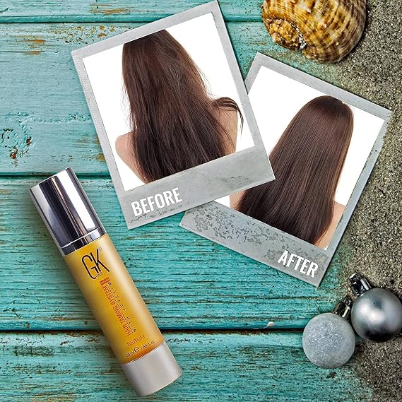 GK HAIR Global Keratin 100% Organic Argan Oil Frizz Control Serum (10ml) & (100ml) for Smoothing Nourishing Enhance Shine & Restore Healthy Radiance