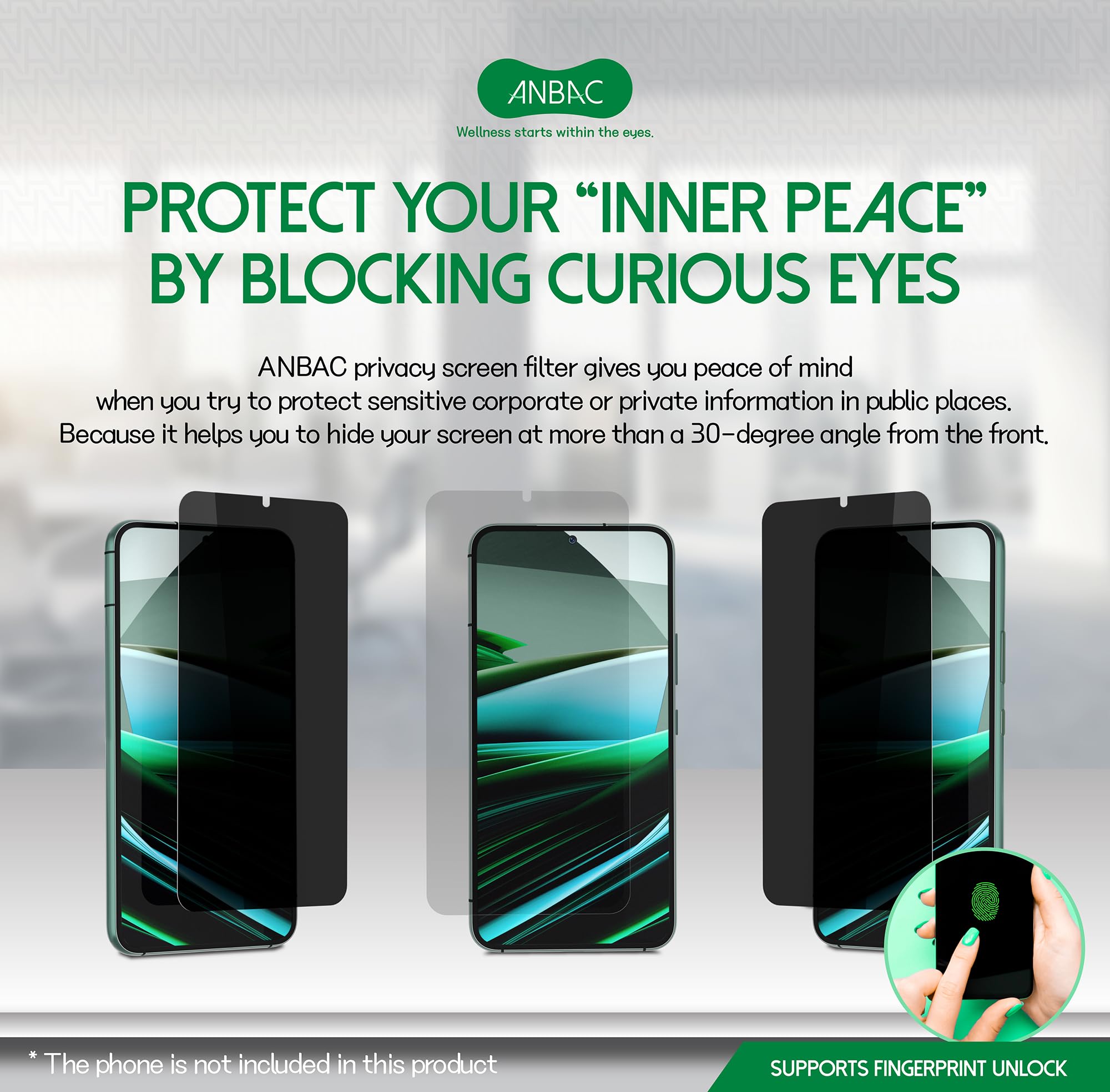 [1 Pack] Compatible for Samsung Galaxy S22 Privacy Screen Protector 6.1”,Samsung Galaxy S22 Anti-Glare Screen Protector Privacy,Support Fingerprint Unlock,Easy Installation,Scratch Resistant