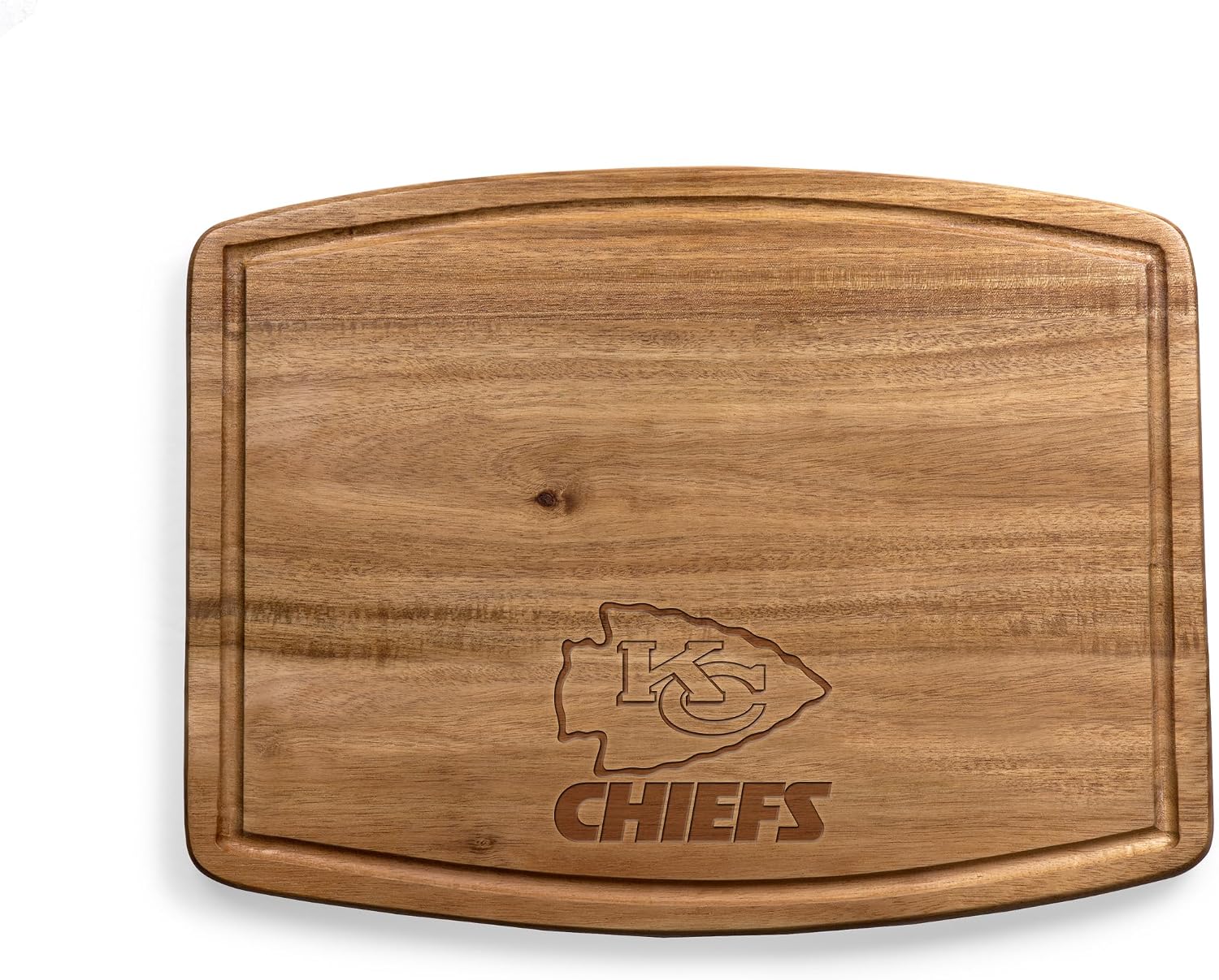 PICNIC TIME NCAA Ovale Acacia Cutting Board, Charcuterie Board Set with Juice Groove, Wood Serving Board, (Acacia Wood)