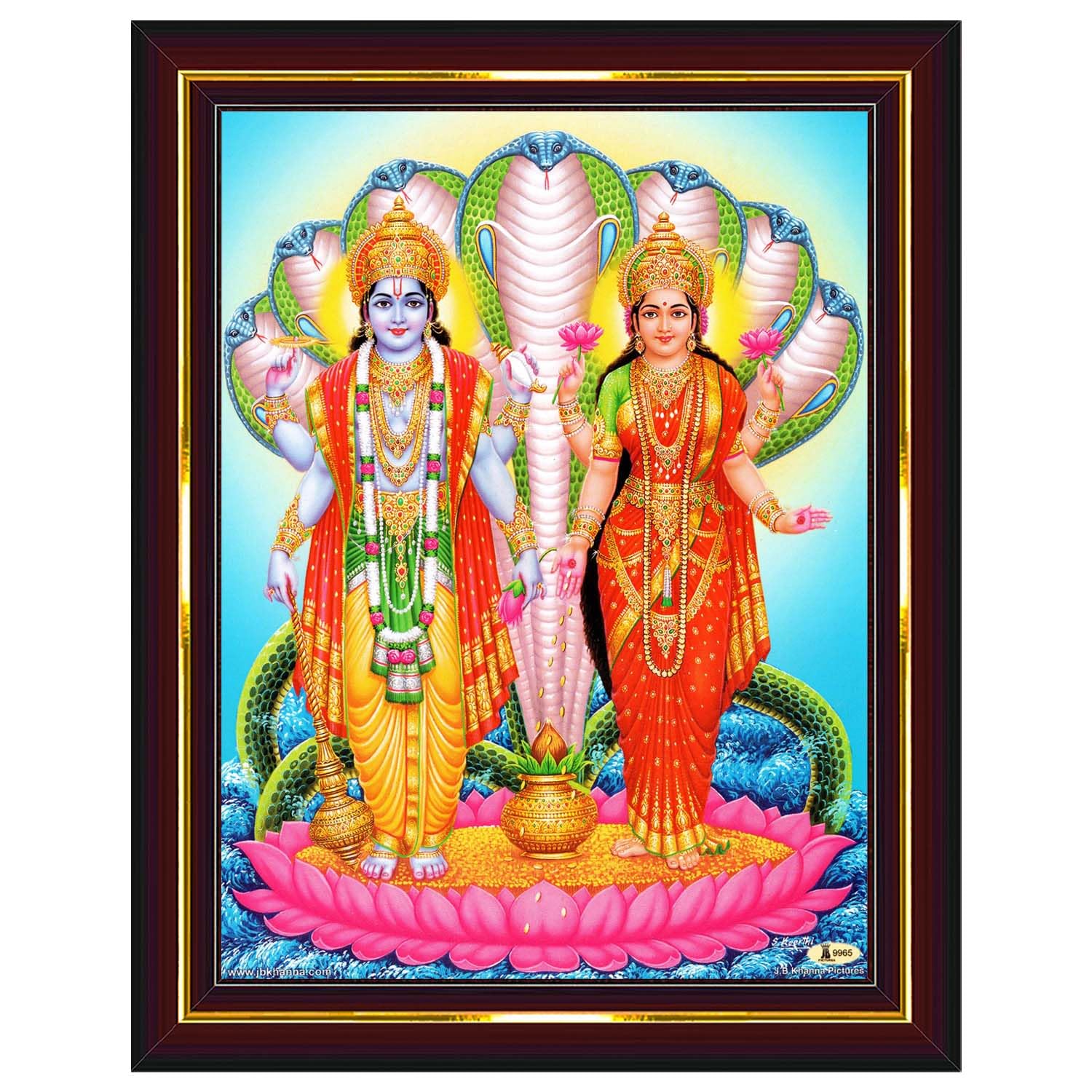 Lord Vishnu Lakshmi Wall Painting - Home Decor -8 Lord Vishnu Lakshmi Wall Painting - Home Decor -8