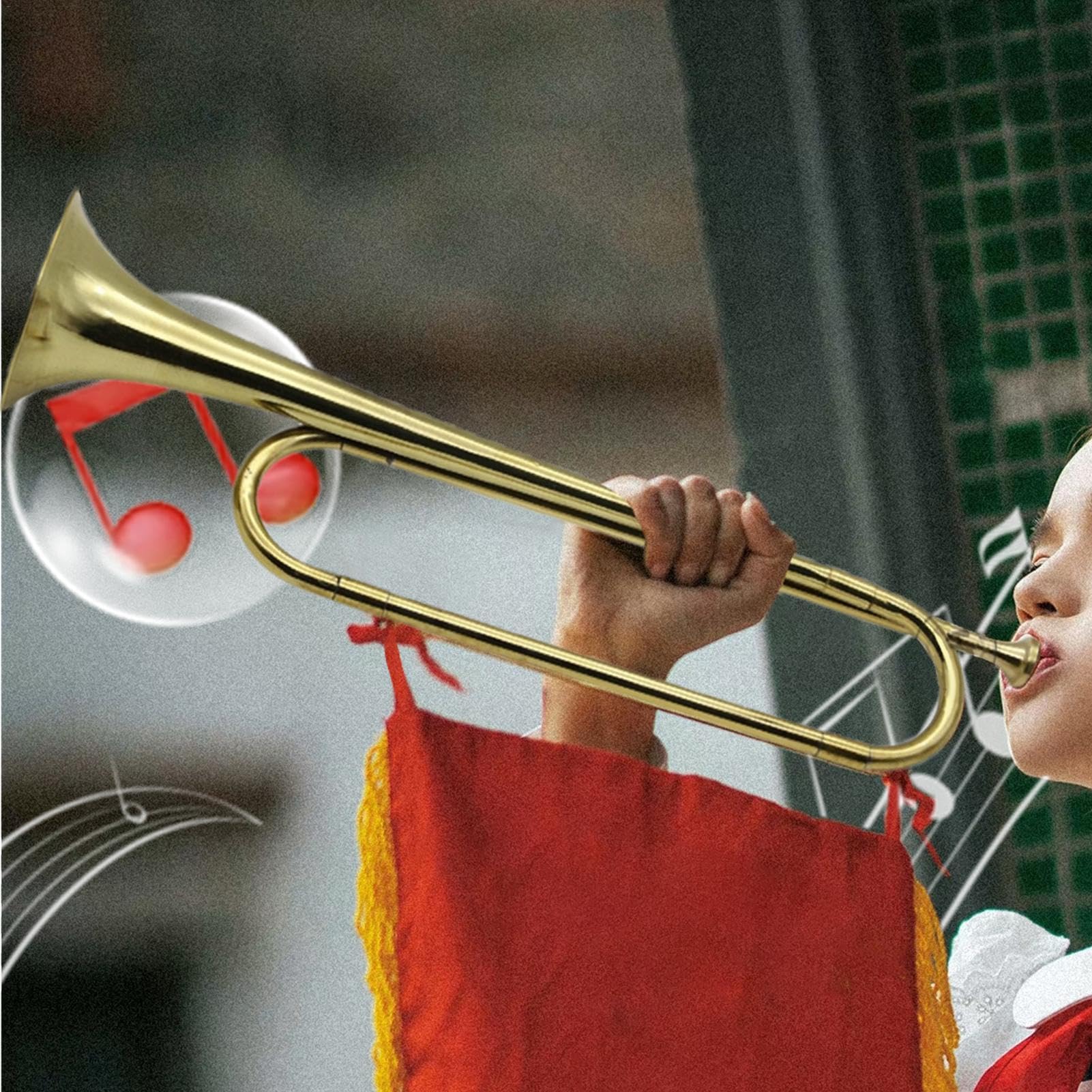 trąbka do kawalerii, trąbka wojskowa, trąbka z mosiądzu, instrumenty do | trąbki i trąbki