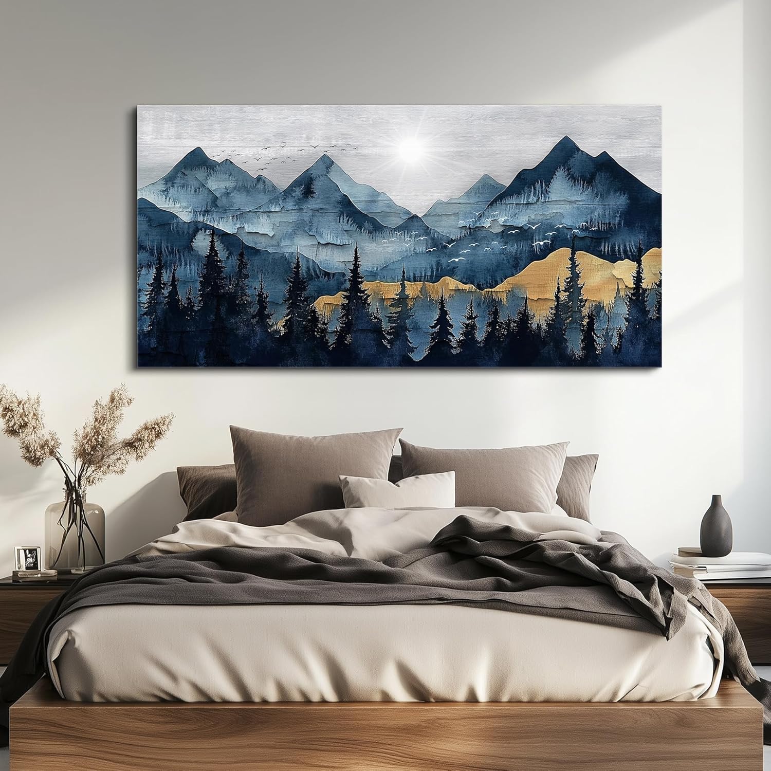 fuhaihua canvas wall art for living room wall decor for bedroom office wall decoration mountain landscape painting abstract pictures artwork room aesthetic home decor 20x40 in 40"l x 20"w abstract mountain