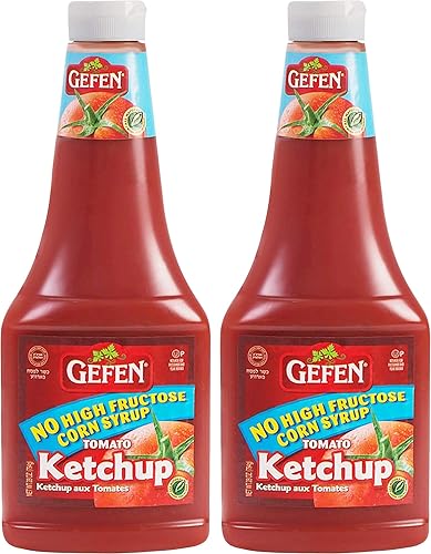 Miniatura 1 de Gefen Ketchup de tomate sin grasa de 28 onzas (paquete de 2) todo natural  Sin jarabe de maíz de alta fructosa  Sin vinagre  Kosher para Pascua