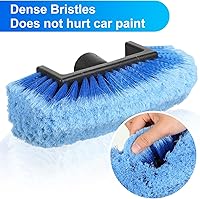 Vista 3 de Tanlade 2 Cabezales de Cepillo de Lavado de Autos con Cerdas Suaves para Detalles, Cepillo de Limpieza de Auto con Flujo Continuo, Equipo de Lavado
