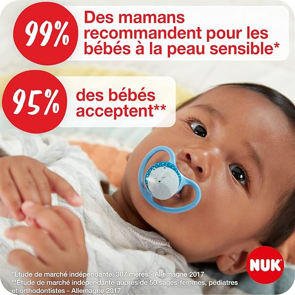 NUK Space Day & Night Baby Dummy | 18-36 Months | Glow-in-the-Dark Soothers with Extra Ventilation for Sensitive Skin | BPA-Free Silicone | Zebra & Lion | 4 Count - 3