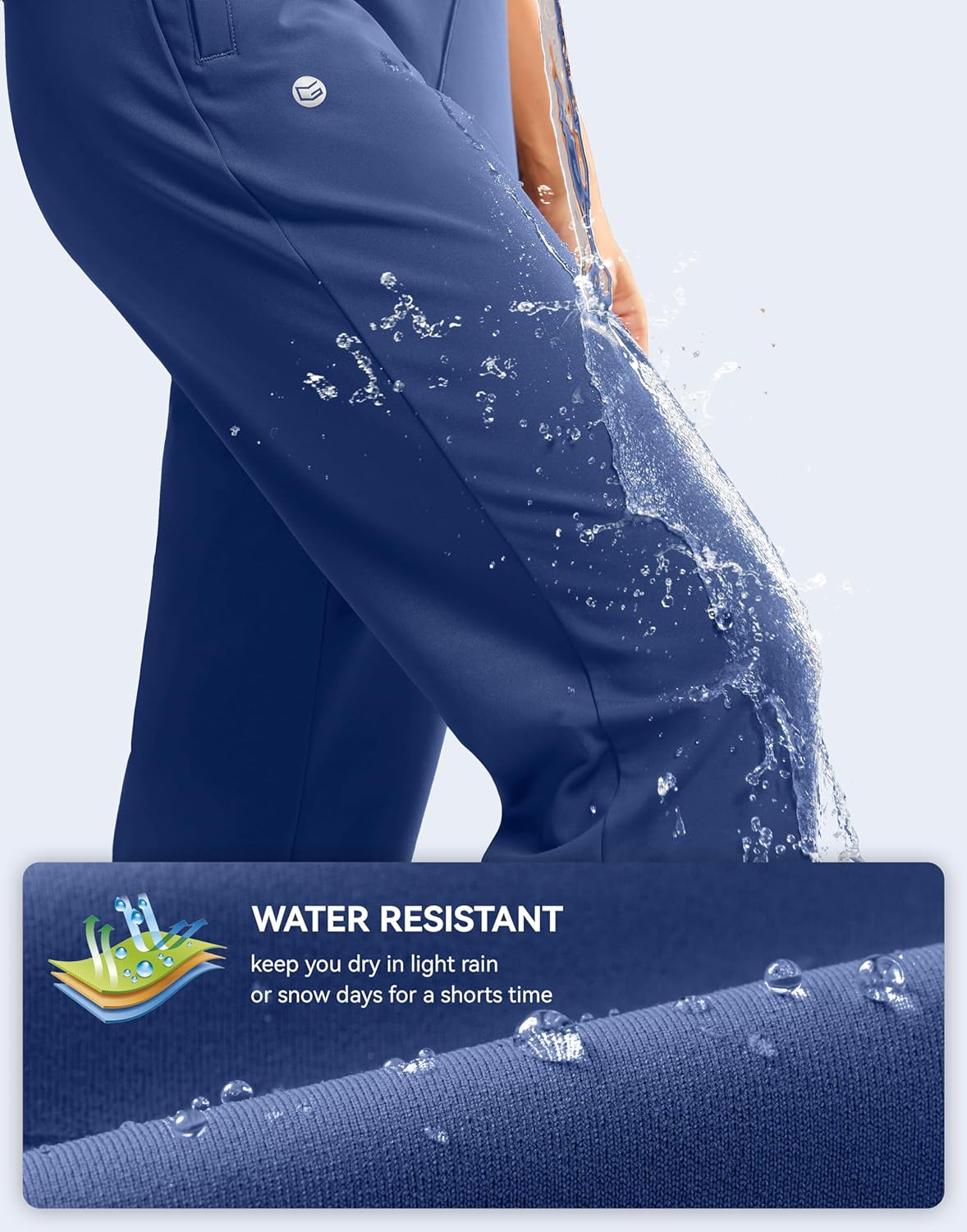 G Gradual Women's Fleece Lined Joggers Water Resistant Hiking Pants High Waisted Winter Thermal Sweatpants 3 Zipper Pockets - Image 5