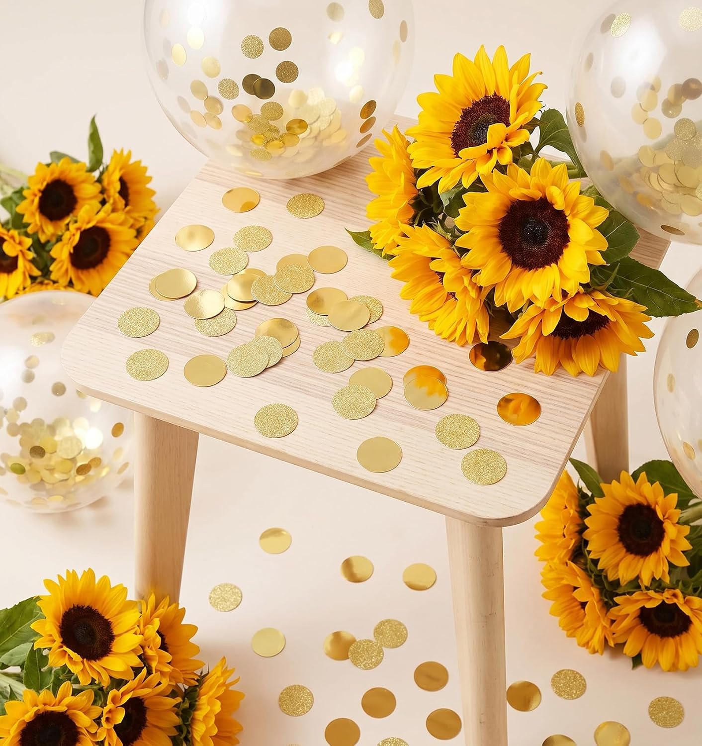 200 Pcs Gold Confetti for Tables, Gold Table Decorations Glitter Confetti