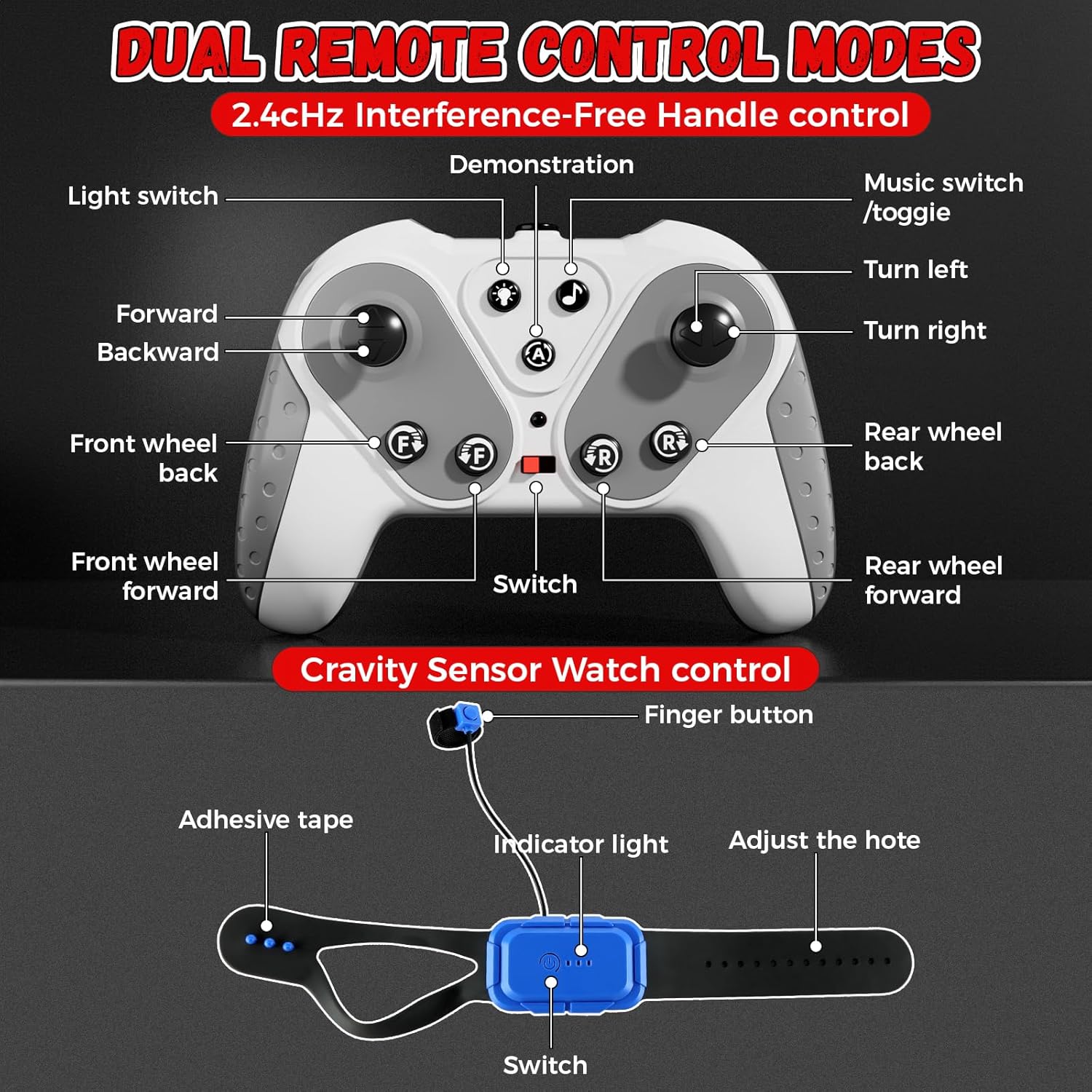 Aprilwolf 8WD Gesture Sensing Stunt Robot Dog RC Car Toys for Ages 8-13 Boys, Robot Toys for 6 7 8 9 10 11 12 Year Old Kids Birthday Gift, Outdoor & Indoor