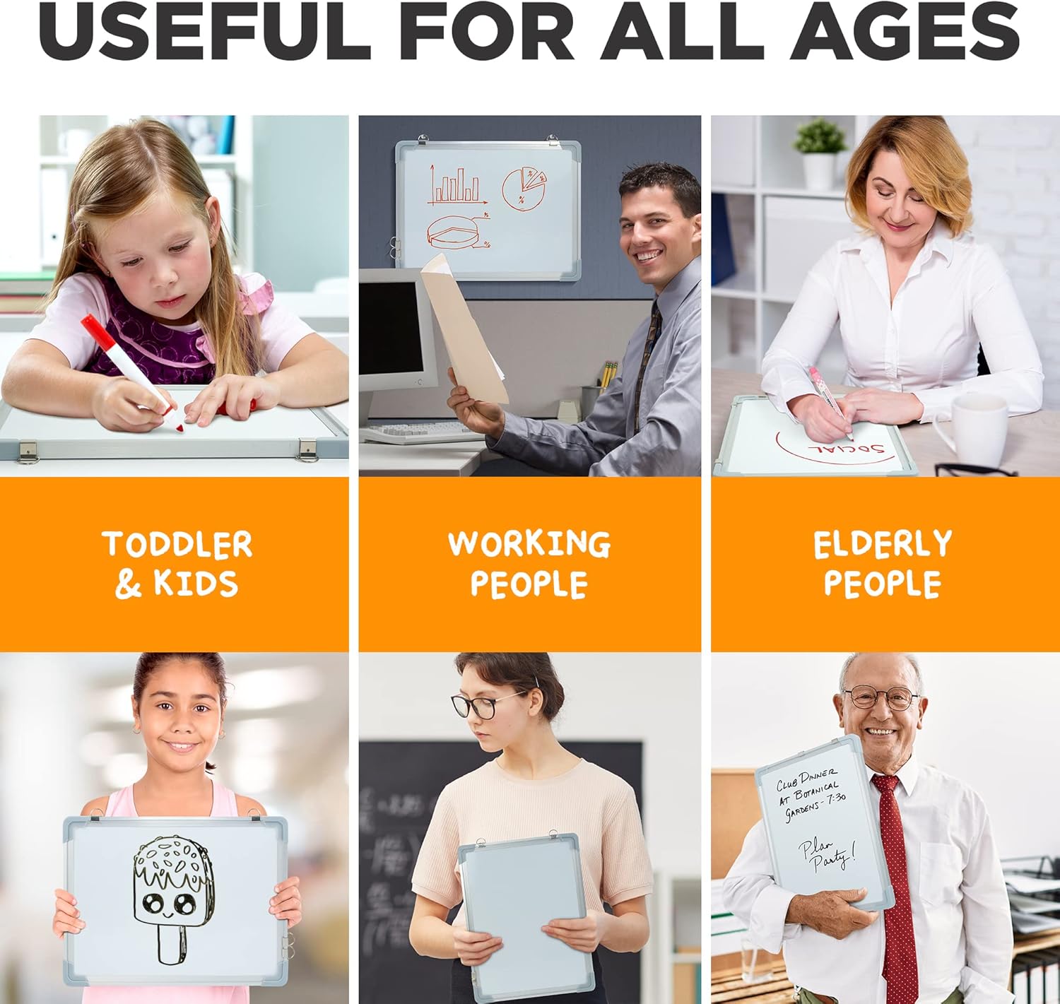 Small White Board Dry Erase - 12x16 Whiteboard for Wall, Double Sided Whiteboard, Small Dry Erase Board for Wall, White Board Dry Erase for Wall, White Boards for Students, Magnetic Whiteboard : Office Products