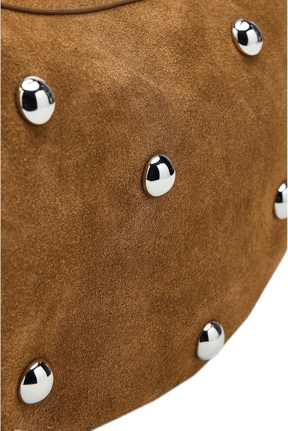 Madewell Women Stud Essentials Crescent Sling In Suede Dried Acorn One Size - Image 5