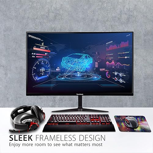 Miniatura 3 de ViewSonic VX2718-2KPC-MHD Monitor de juegos curvado de 27 pulgadas 1440p 1ms 180Hz con FreeSync Premium, cuidado de los ojos, HDMI y puerto de