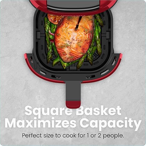 Miniatura 4 de CHEFMAN Mini freidora de aire de 2 Qt Freidora de aire compacta digital que ahorra espacio con cesta antiadherente y apta para lavavajillas,