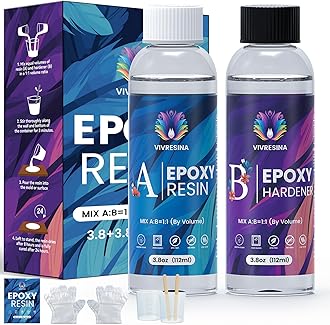 Epoxy Resin Kit for Beginners Clear Resin Epoxy, Resin Kit High Gloss, No Bubbles, Not Yellowing, Self-Leveling Art Resin Casting Resin for DIY Art,Crafts,Jewelry,Table Top,Wood & Resin Molds 7.6 OZ