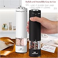 Vista 7 de Juego de Molinillo Eléctrico de Sal y Pimienta - Molinillos de Acero Inoxidable Funciona