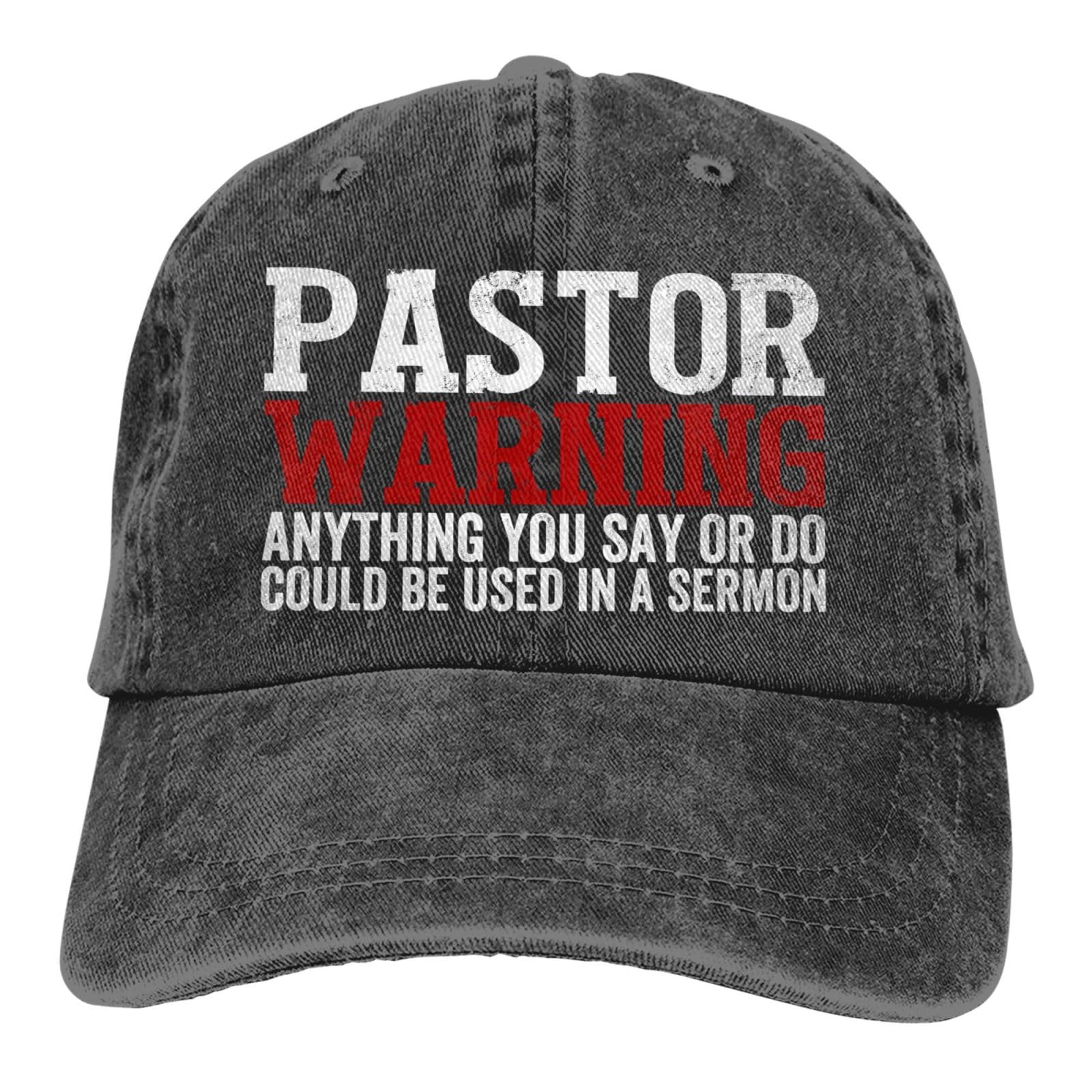 Pastor Warning Hat Pastor Gifts Baseball Cap Funny Caps for Womens Men Gift