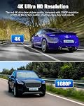 Dash Camera for Cars, 4K Dash Cam Front and Rear, Triple Car Camera with 32GB Card,Built-in IR Night Vision,2.0'' IPS Screen,170°Wide Angle,WDR,HDR,G-Sensor,24H Parking Mode, Loop Recording